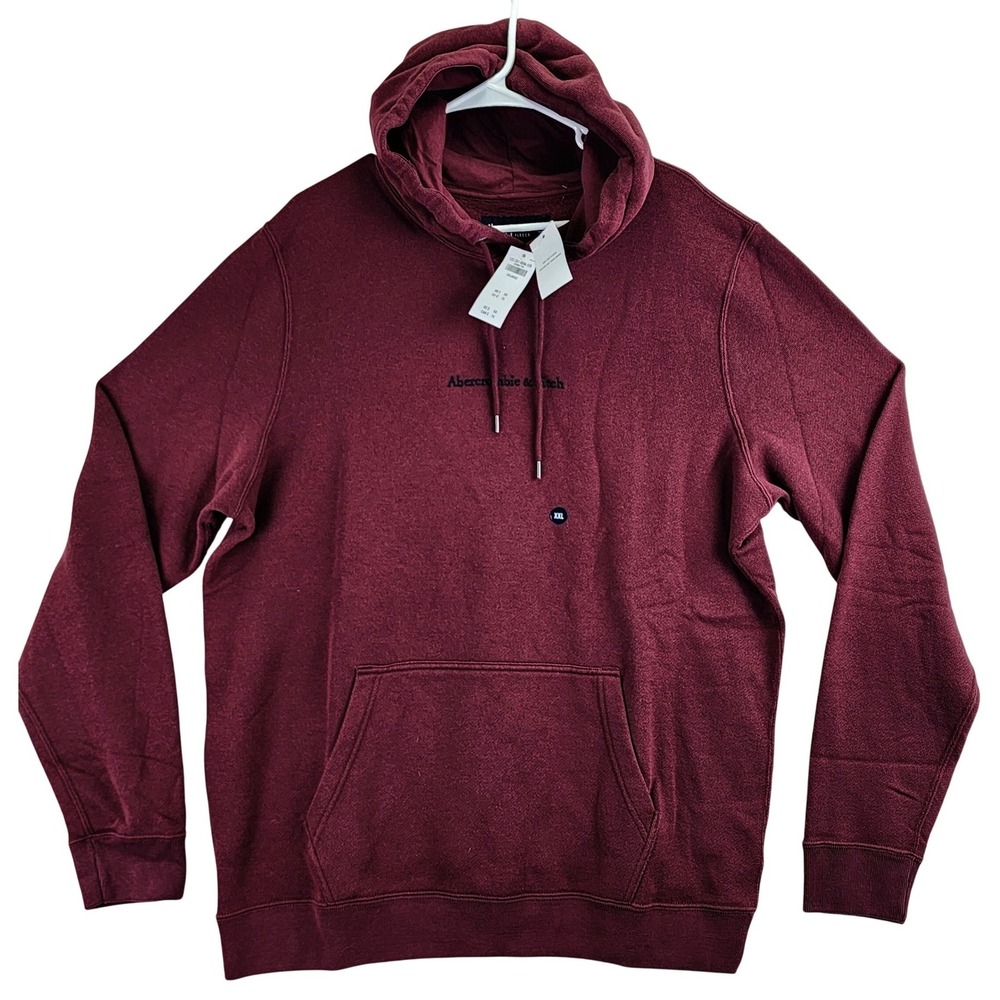 Abercrombie & Fitch Soft A&F Fleece Hoodie Mens XXL Burgundy Casual Pullover